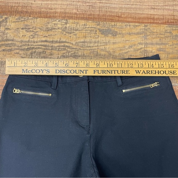 Chico's So Slimming Ankle Pants Size  1 Black Stretch  Denim Slim Leg - Picture 4 of 10